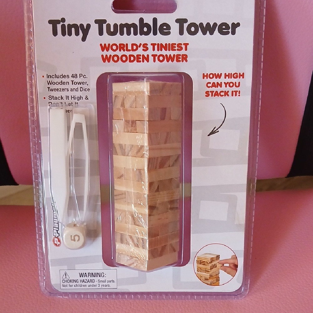 Mini Wooden Tower Game - Natural Tan